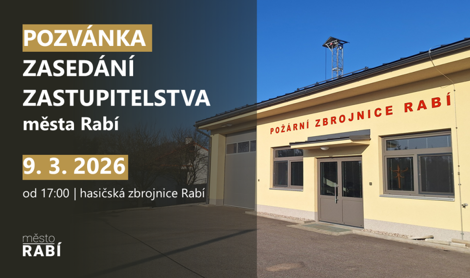 Aktualita Veřejné zasedání zastupitelstva města Rabí