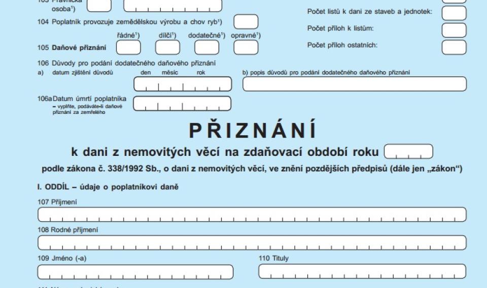 Aktualita Podpora občanům v podání daňového přiznání daně z nemovitých věcí